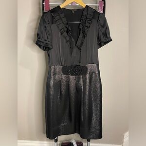 Elegant Black Dress with Ruffle Detail